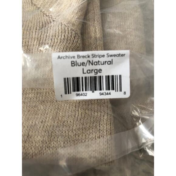 Marine Layer Archive Breck Sweater Stripe Colorblock Pullover Blue Natural NWT L - Picture 6 of 9